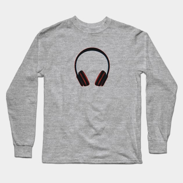 Headphones Long Sleeve T-Shirt by nyah14